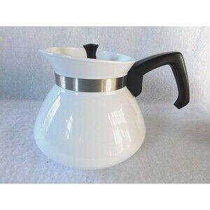 Corning Ware White Tea Pot Six Cup USA Vintage P-104